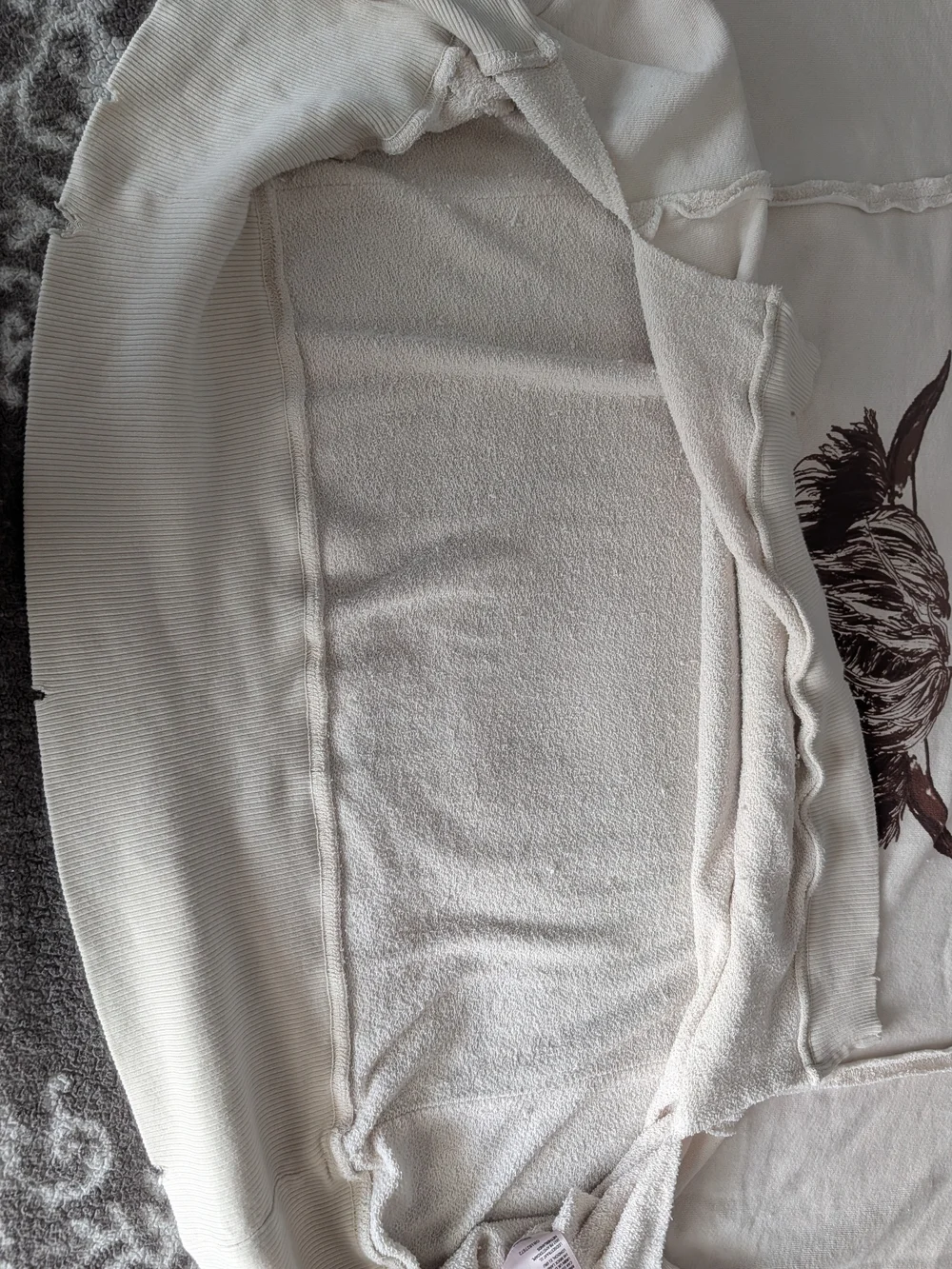 Free People Cream Camden Sweatshirt with Brown Highland Cow Graphic